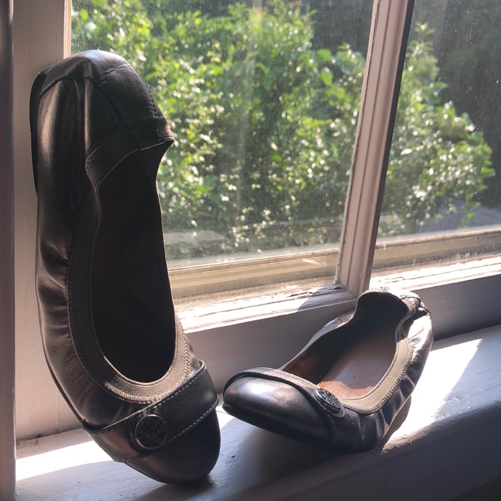 Women’s silver coach flats